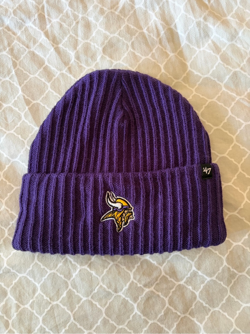 47 Purple Minnesota Vikings Ribbed Cuff Beanie